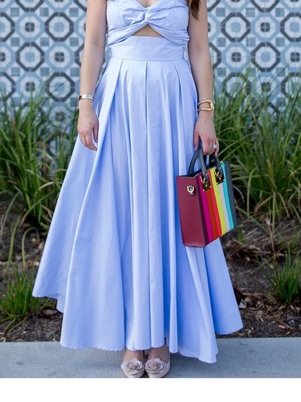 NWT Petersyn long Blue Poplin Cotton Skirt